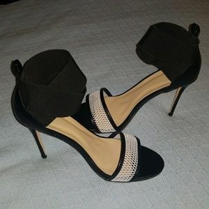 Black and white heels